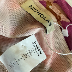 Nicholas Ruched Purple Maeve Halter Midi Dress Size 6 NWT