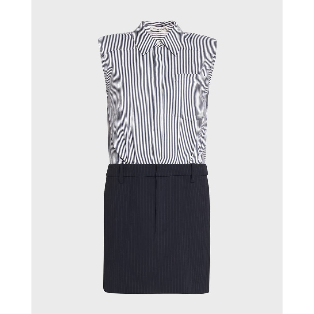 Simkhai 'Graham Shirting' Black Combo Mini Dress Size 6