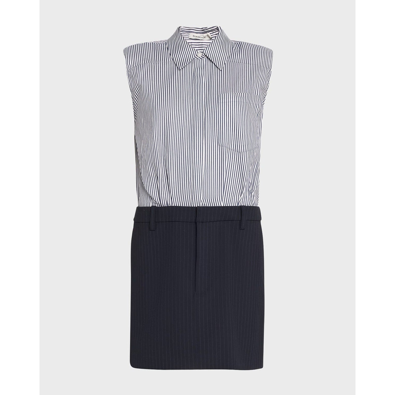 Simkhai 'Graham Shirting' Black Combo Mini Dress Size 6