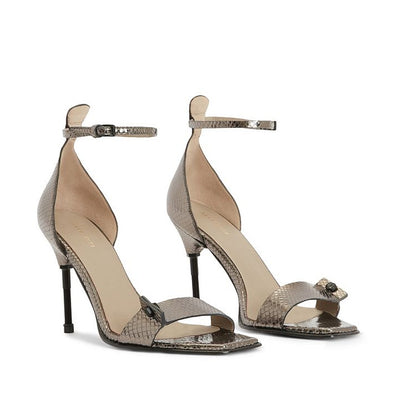 Allsaints Sleek Gunmetal Grey Betty High Heel Sandals Size 41 EU / US 11