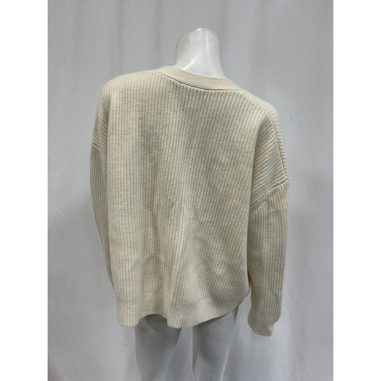 Jenni Kayne Cropped Cashmere 'Cocoon' White Cardigan Size M