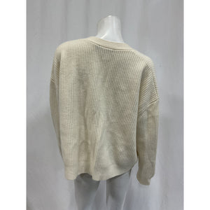 Jenni Kayne Cropped Cashmere 'Cocoon' White Cardigan Size M