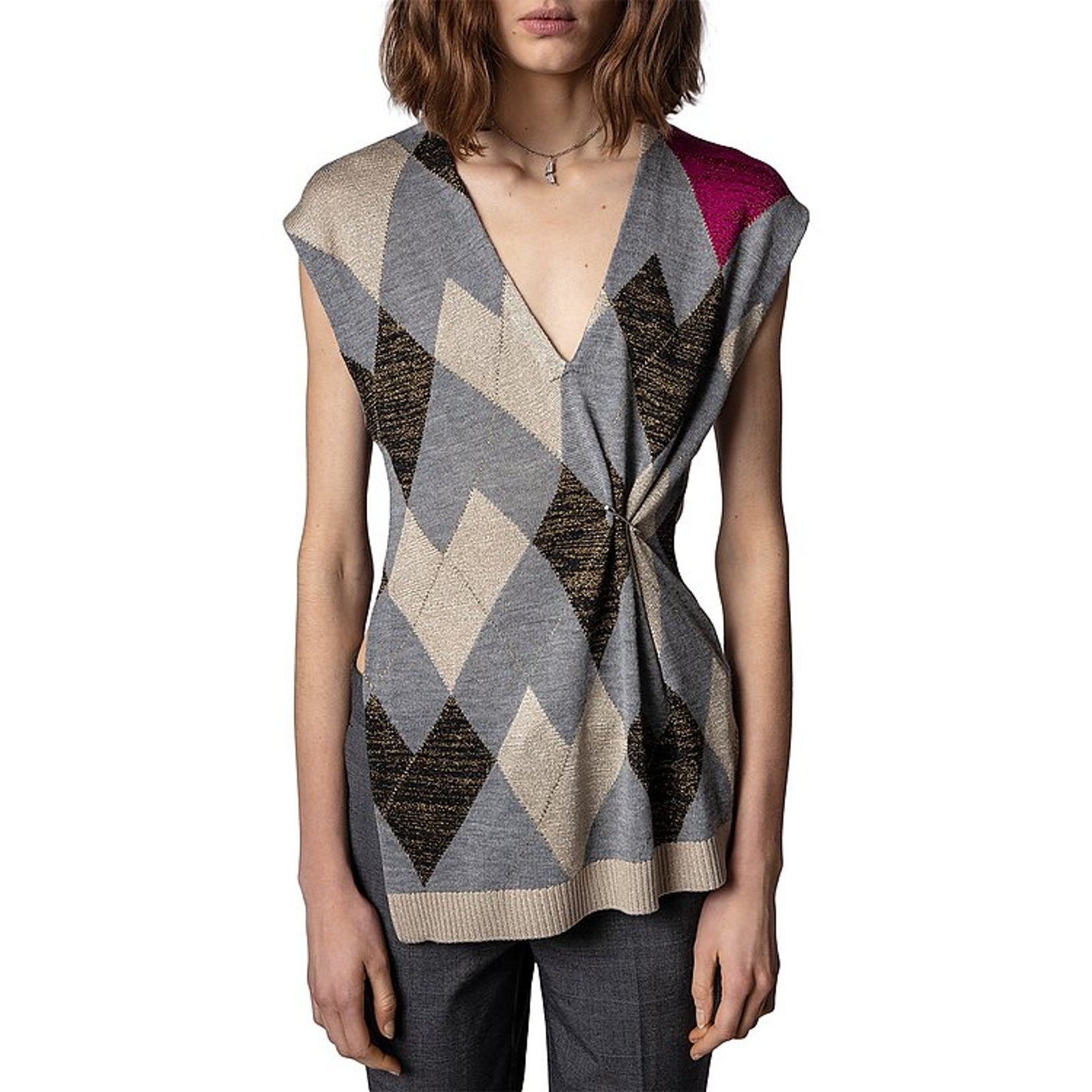 Zadig & Voltaire Grey Heather Hearthlington Wool-Bl Sweater Size M