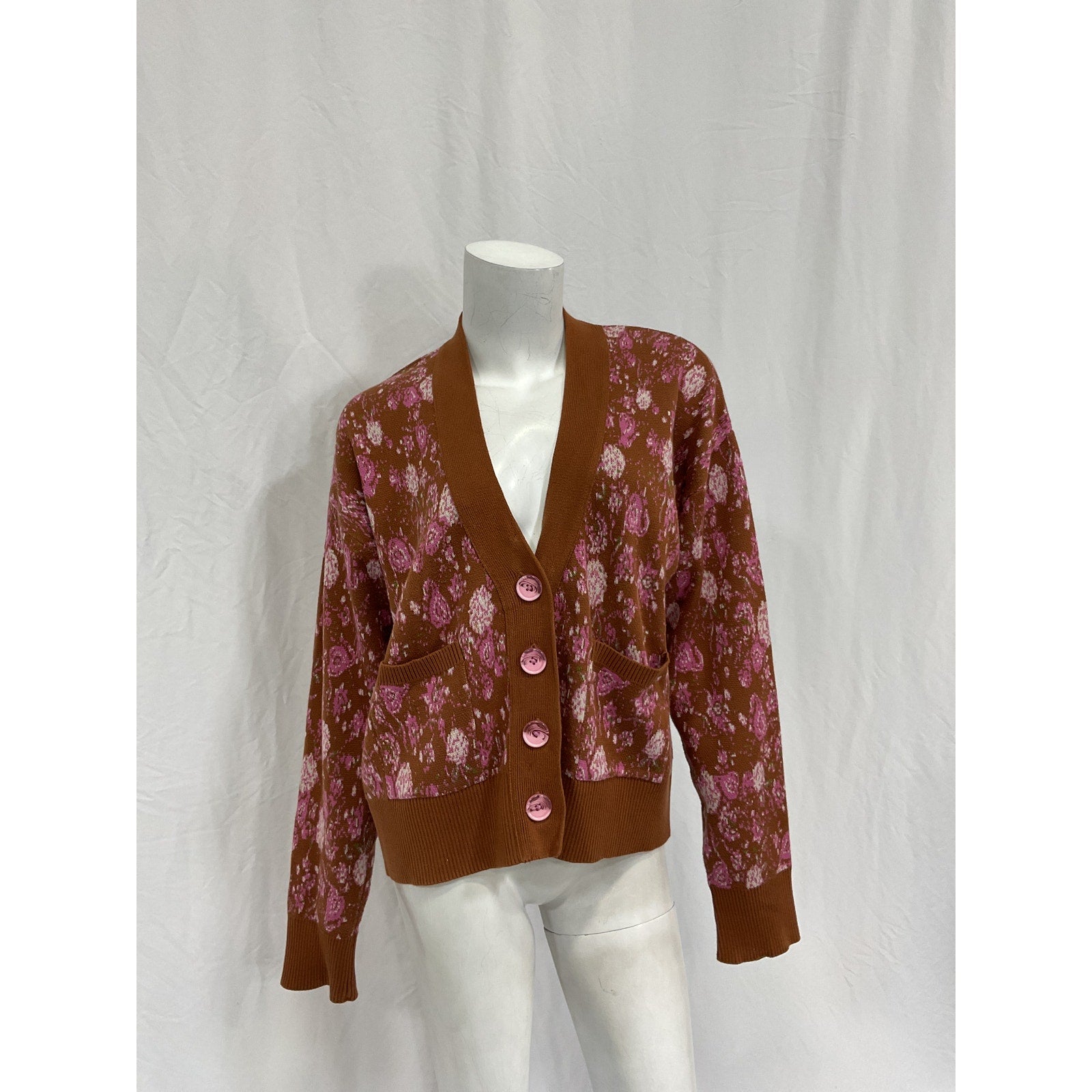 Hemant And Nandita 'Fara' Red Cotton Cardigan Size S
