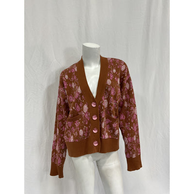 Hemant And Nandita 'Fara' Red Cotton Cardigan Size S