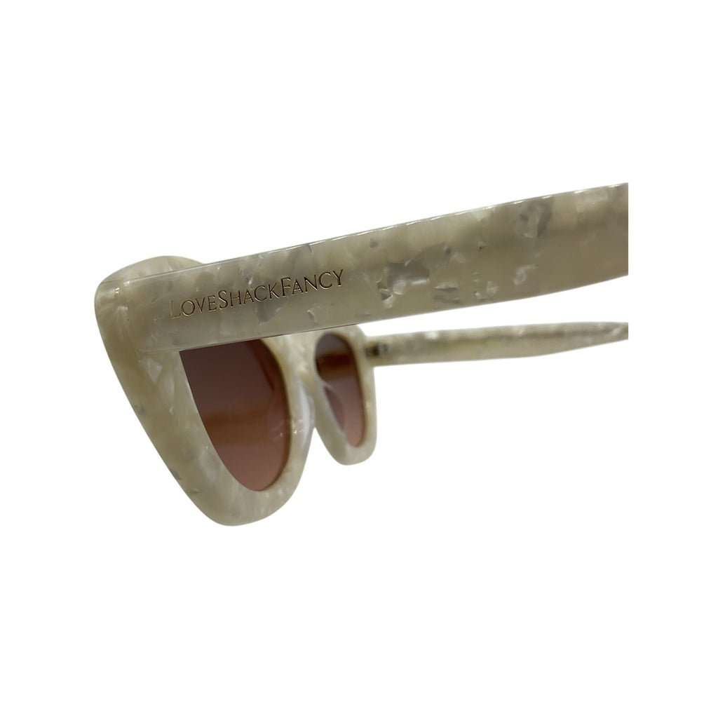 Loveshackfancy 'Hessel' Beige Acetate Sunglasses Size OS