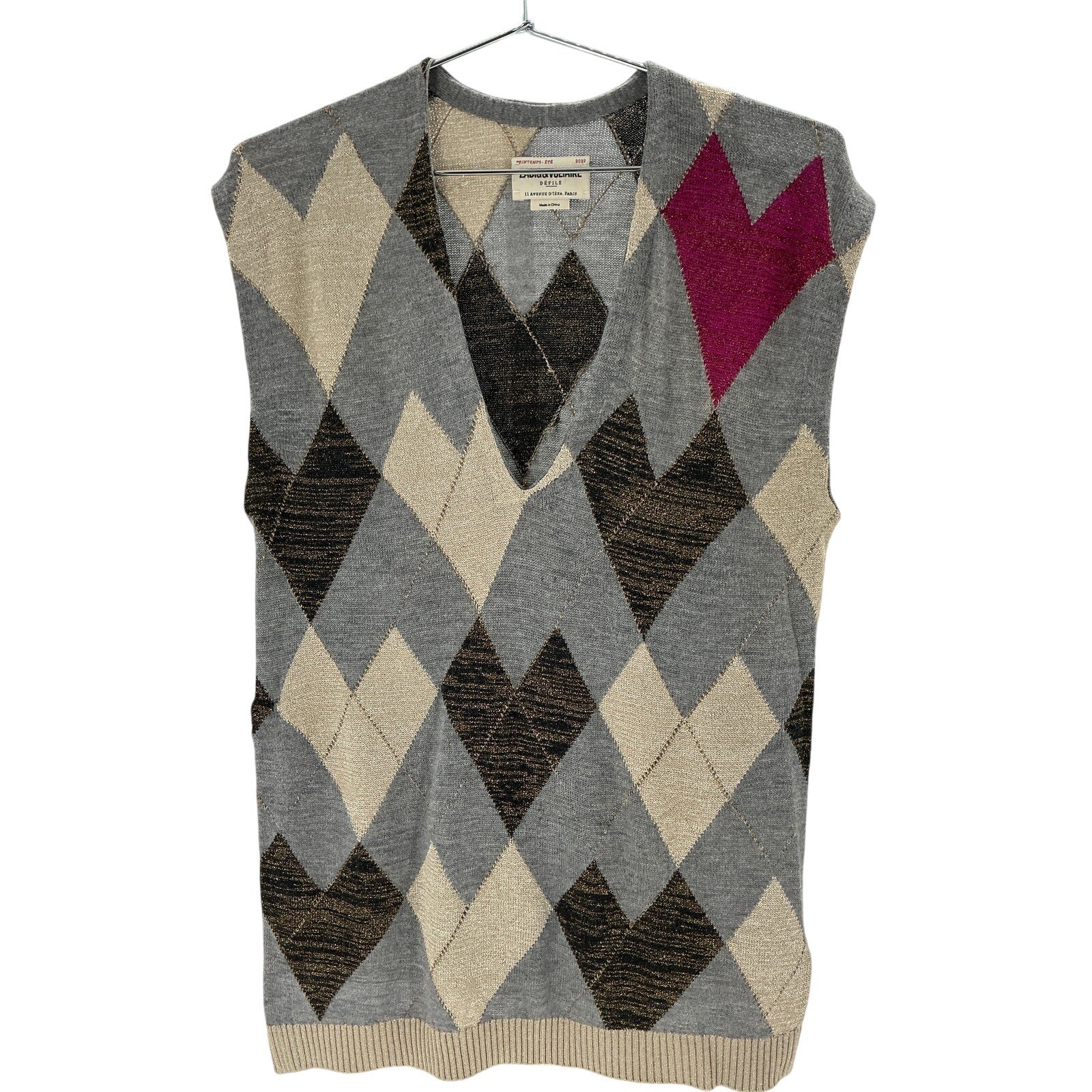 Zadig & Voltaire Grey Heather Hearthlington Wool-Bl Sweater Size M