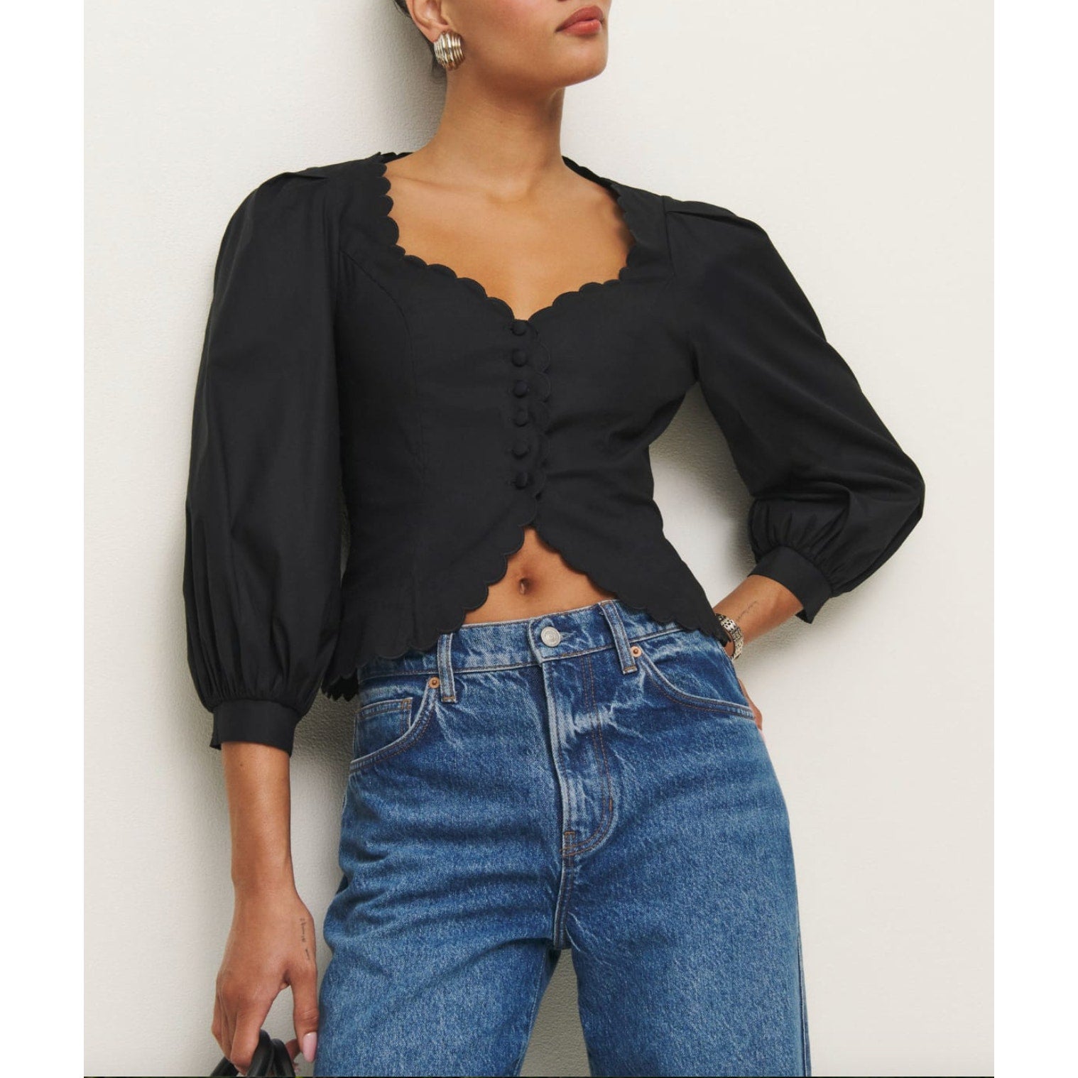 Reformation 'Derek' Black Top Size 2