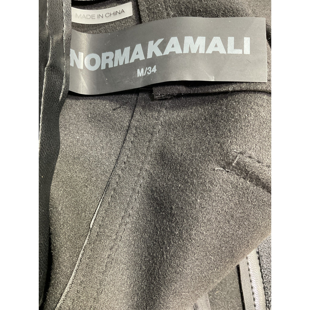 Norma Kamali Black Polyurethane High-Rise Faux Leather Shorts Size M