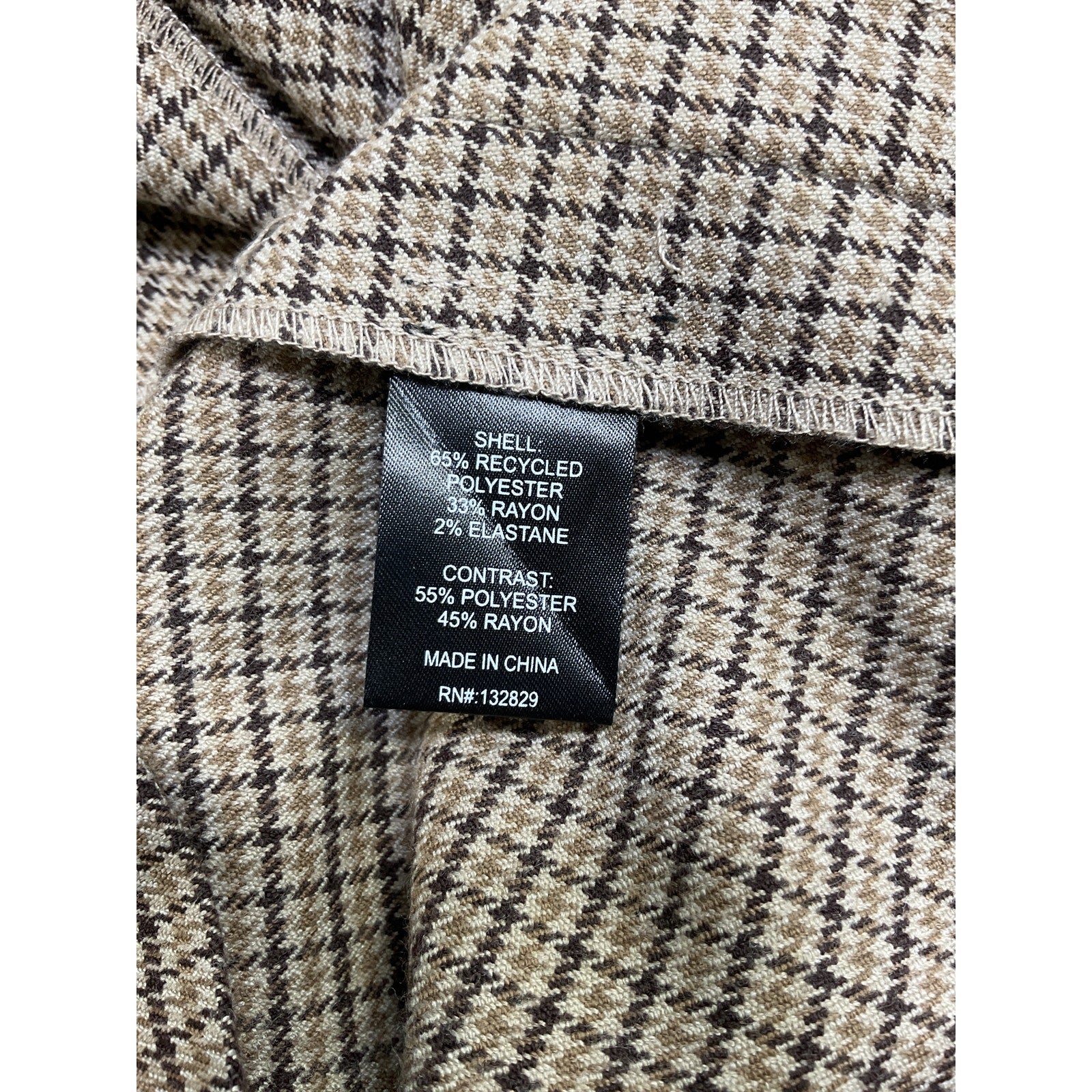 Helsa 'Plaid' Brown Polyester Mini Suit Dress Size S