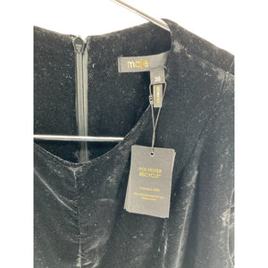 Maje Sleek Black Velvet Mini Dress Size 36 NWT