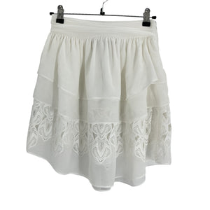Iro Lace Inset Tiered White Mugue Skirt Size 34