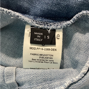 Retrofête Ruched Light Wash Denim Willa Dress Size S NWT