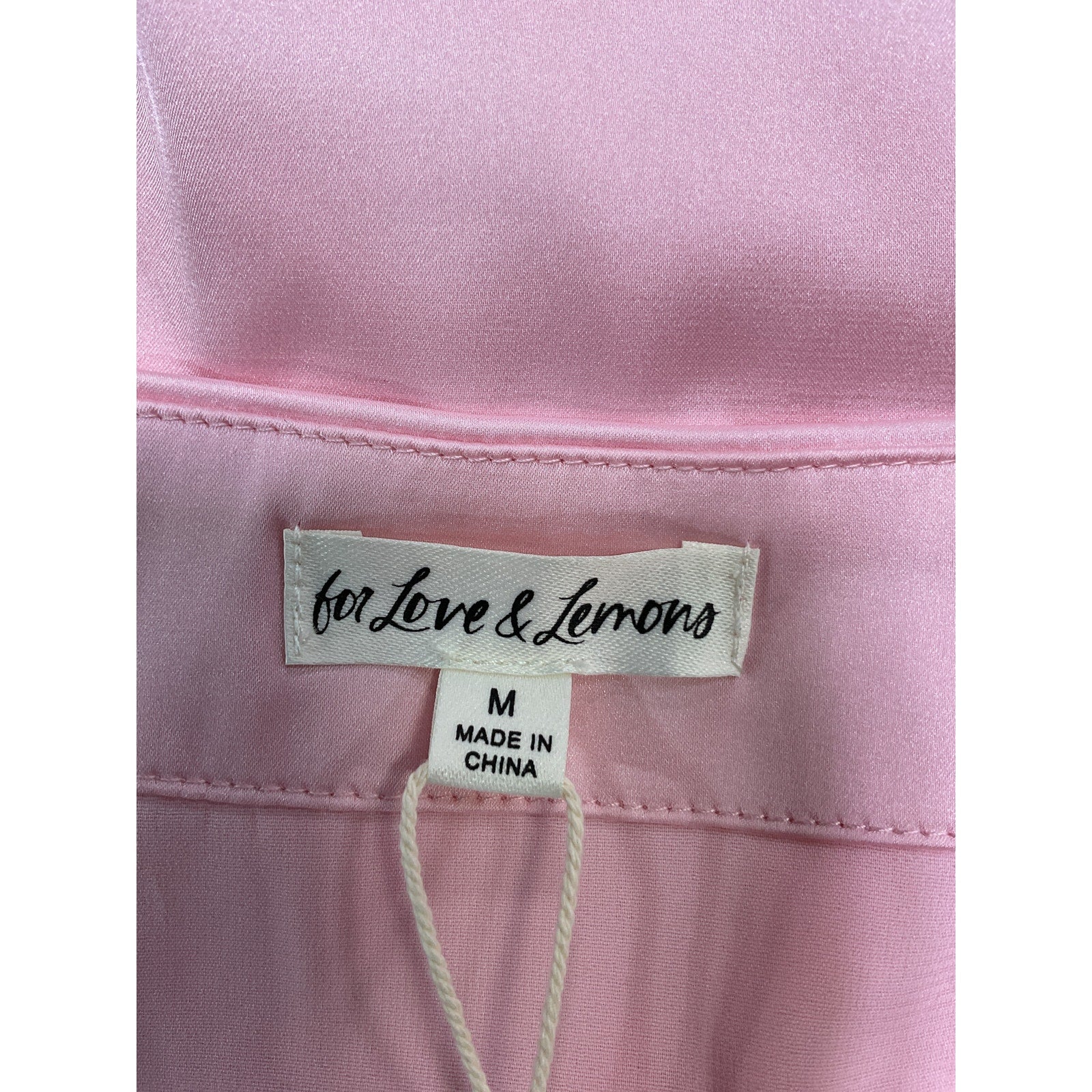For Love & Lemons 'Skye' Pink Polyester Mini Skirt Size M - NWT