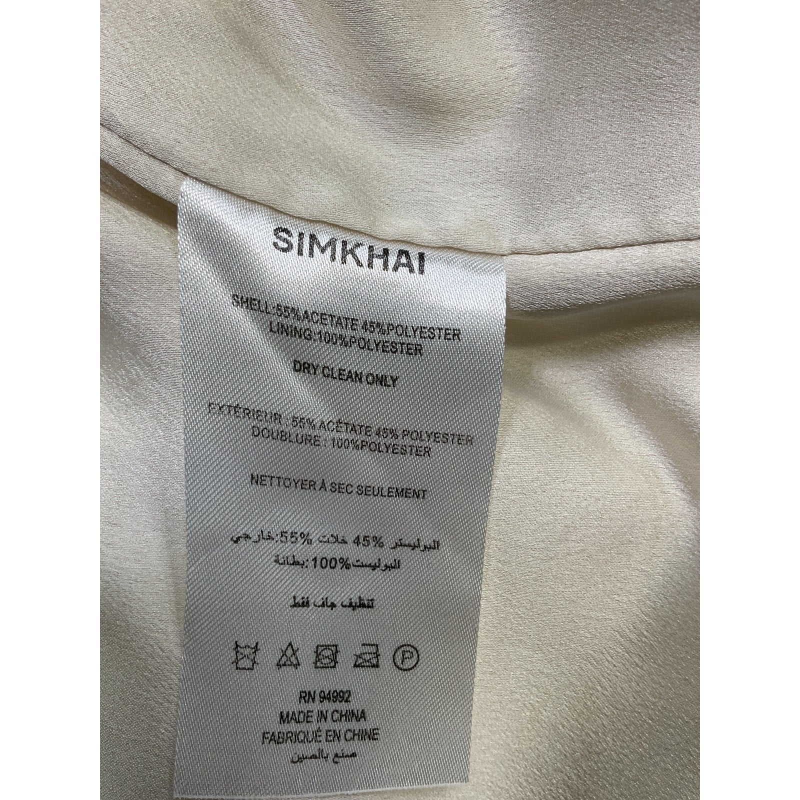 Simkhai 'Sanaz' White Crepe Pleated Trouser Size 4