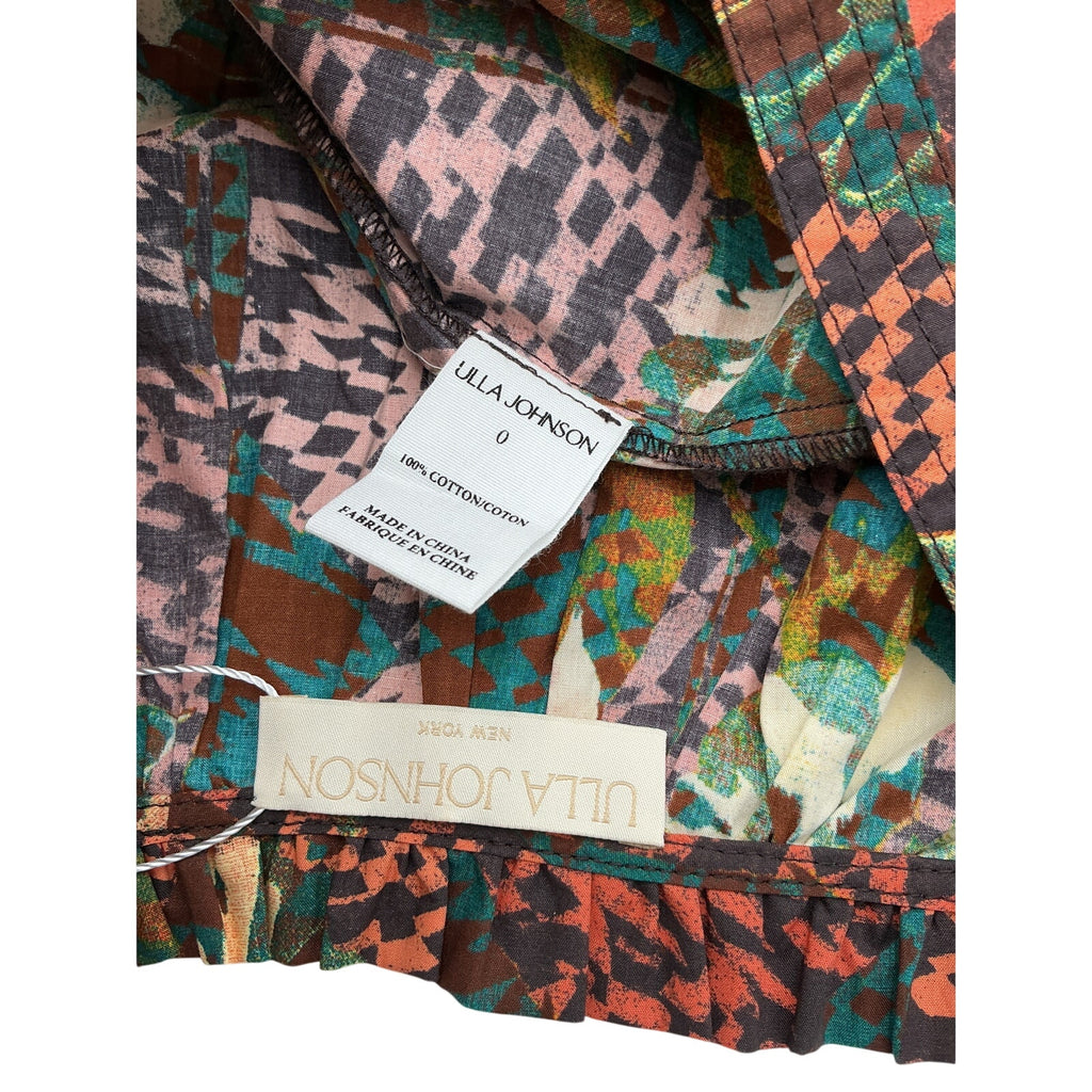 Ulla Johnson 'Tillie' Orange Cotton Floral Top Size 0