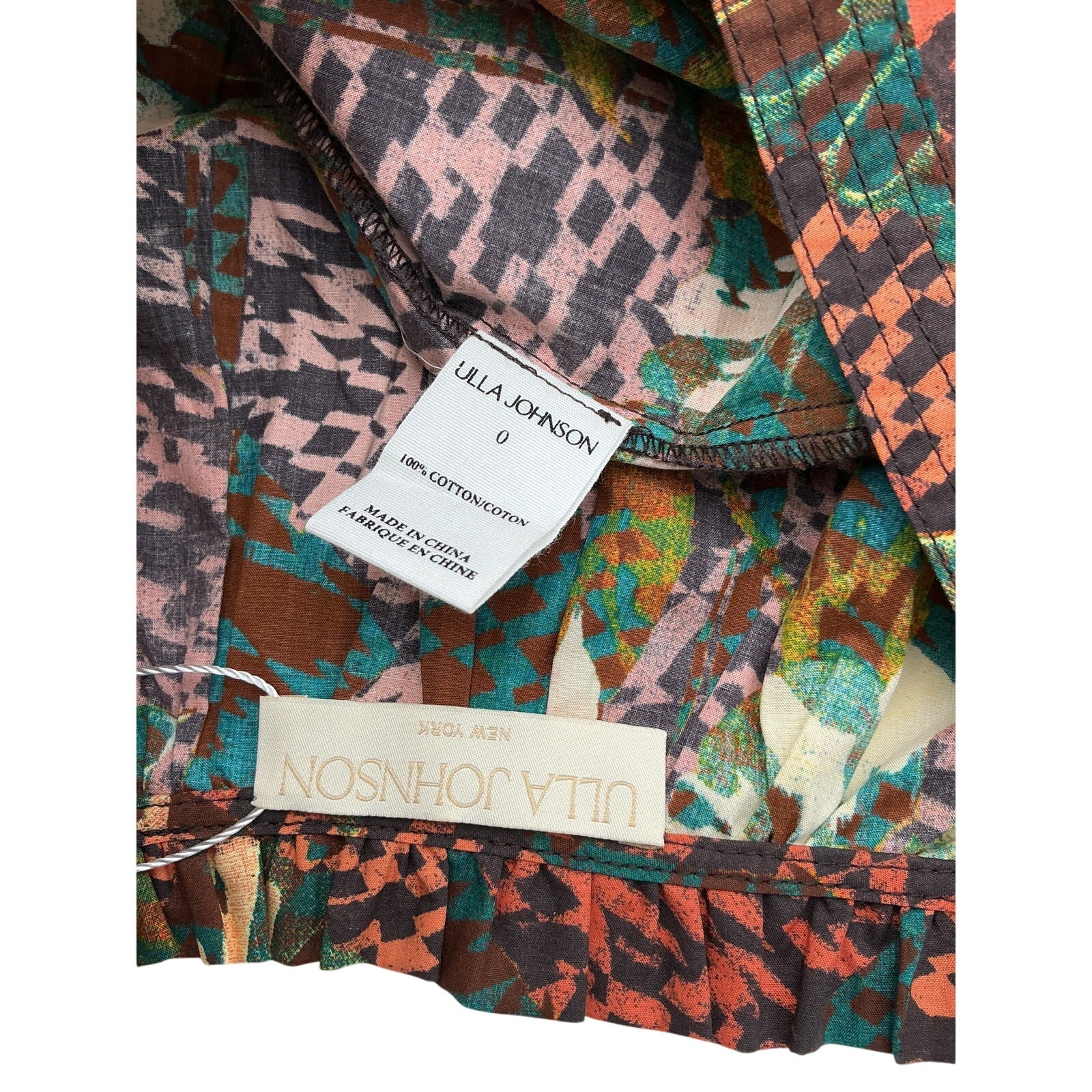 Ulla Johnson 'Tillie' Orange Cotton Floral Top Size 0