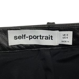 Self-Portrait Sleek Black Front-Slit Mini Skirt Size UK 8 / US 4