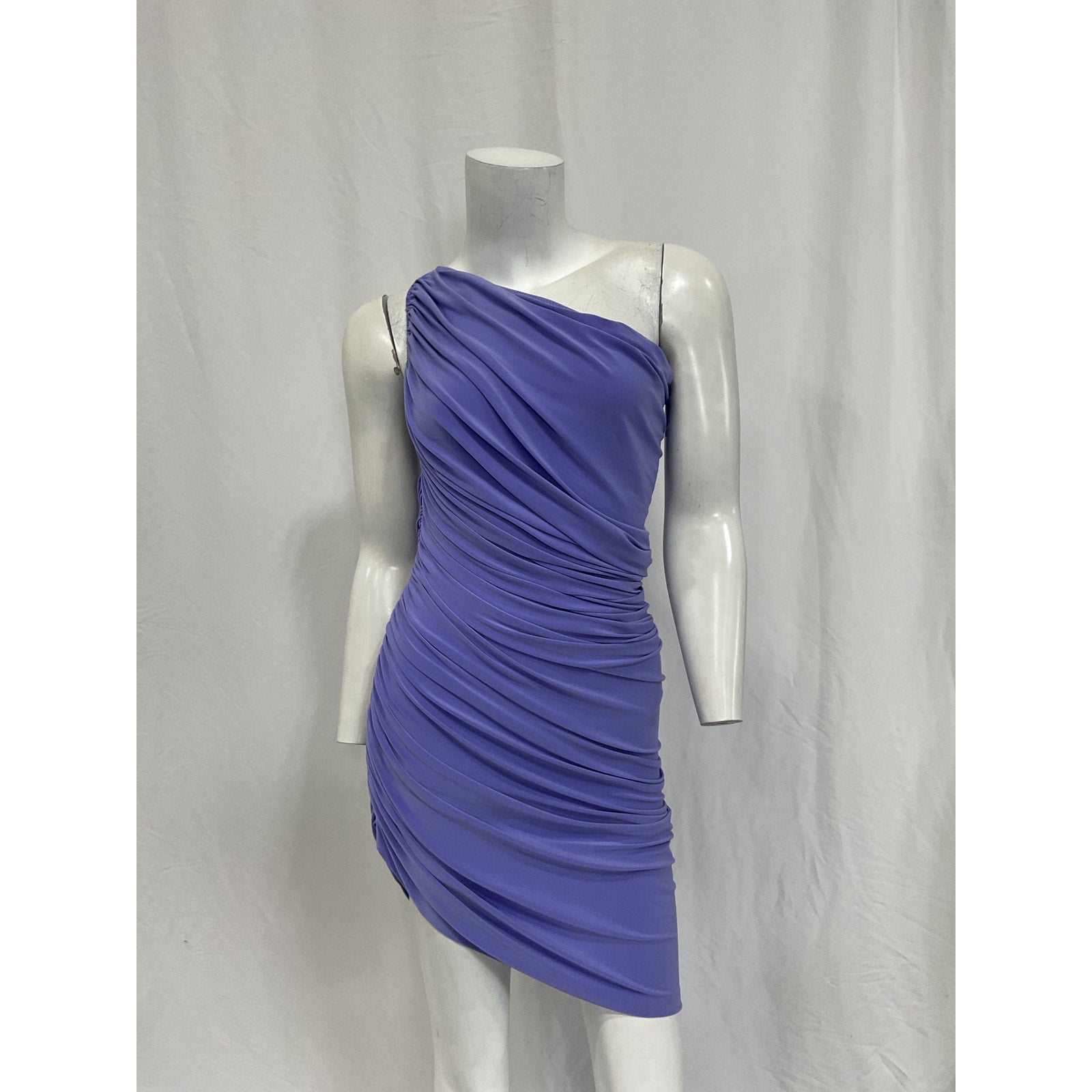 Norma Kamali 'Pickleball' Purple Polyester Diana Mini Dress Size S
