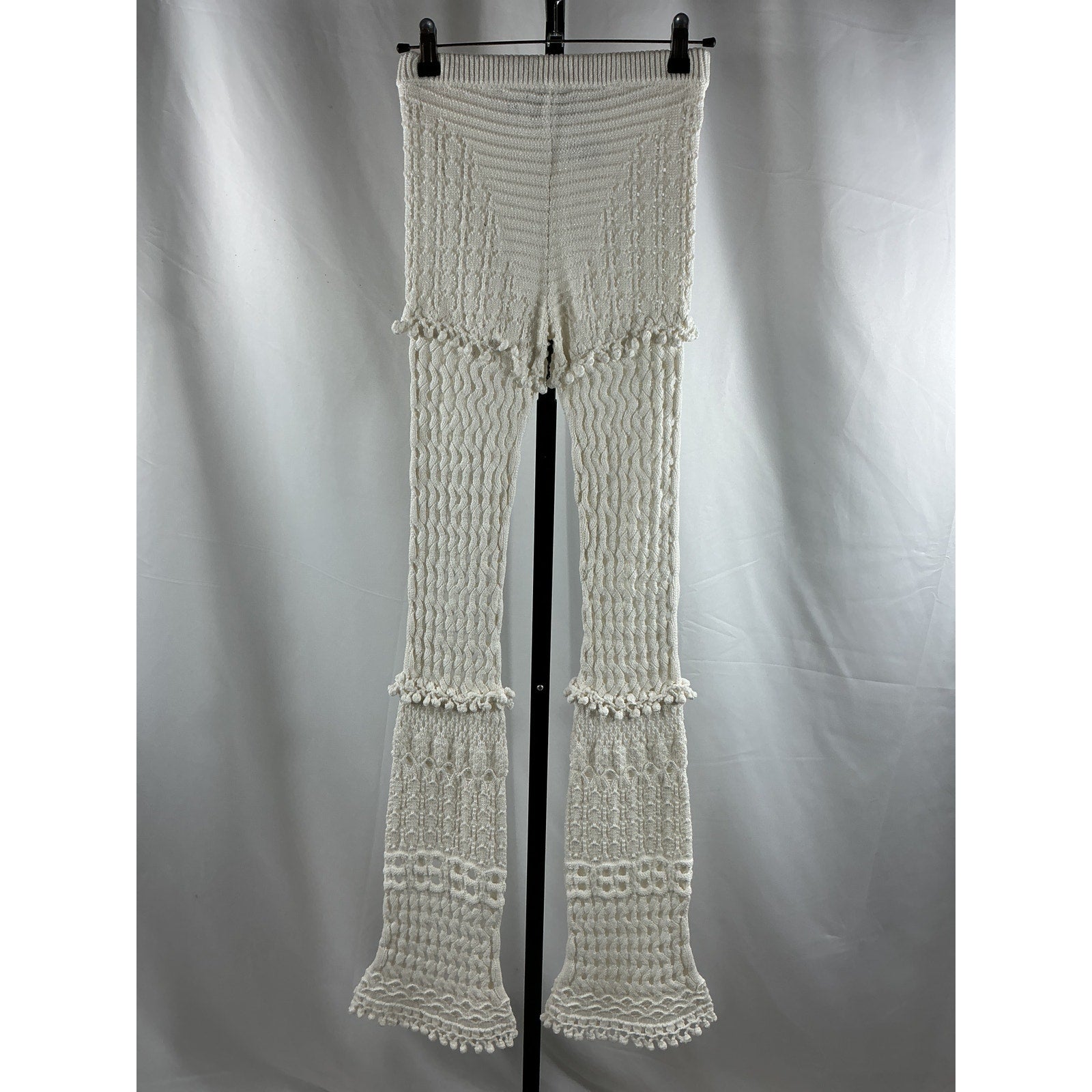 Retrofete 'Kyla' White Cotton Knit Crochet Pant Size XS