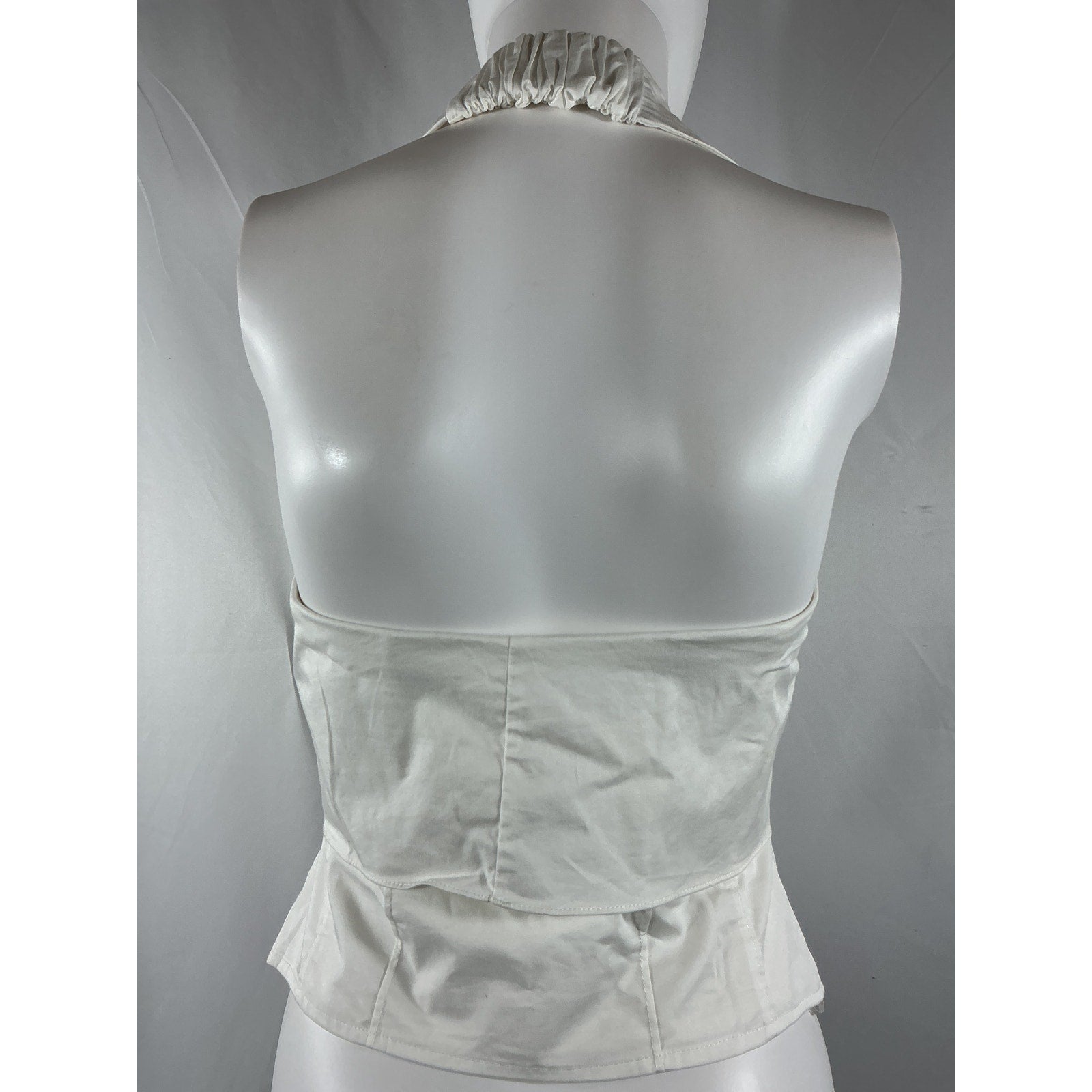 Cult Gaia 'Liliana' White Cotton Poplin Halter Top Size S