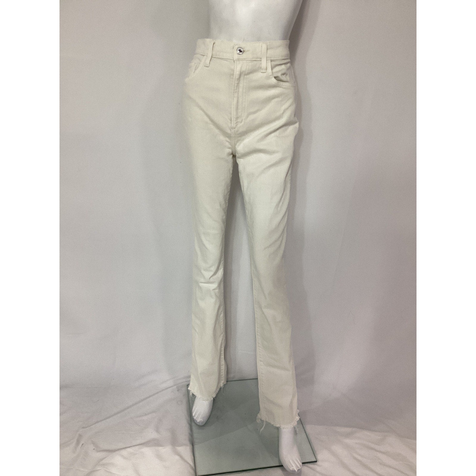 Favorite Daughter 'The Valentina' Super High Rise Mini Bootcut White Denim Jean Size 28