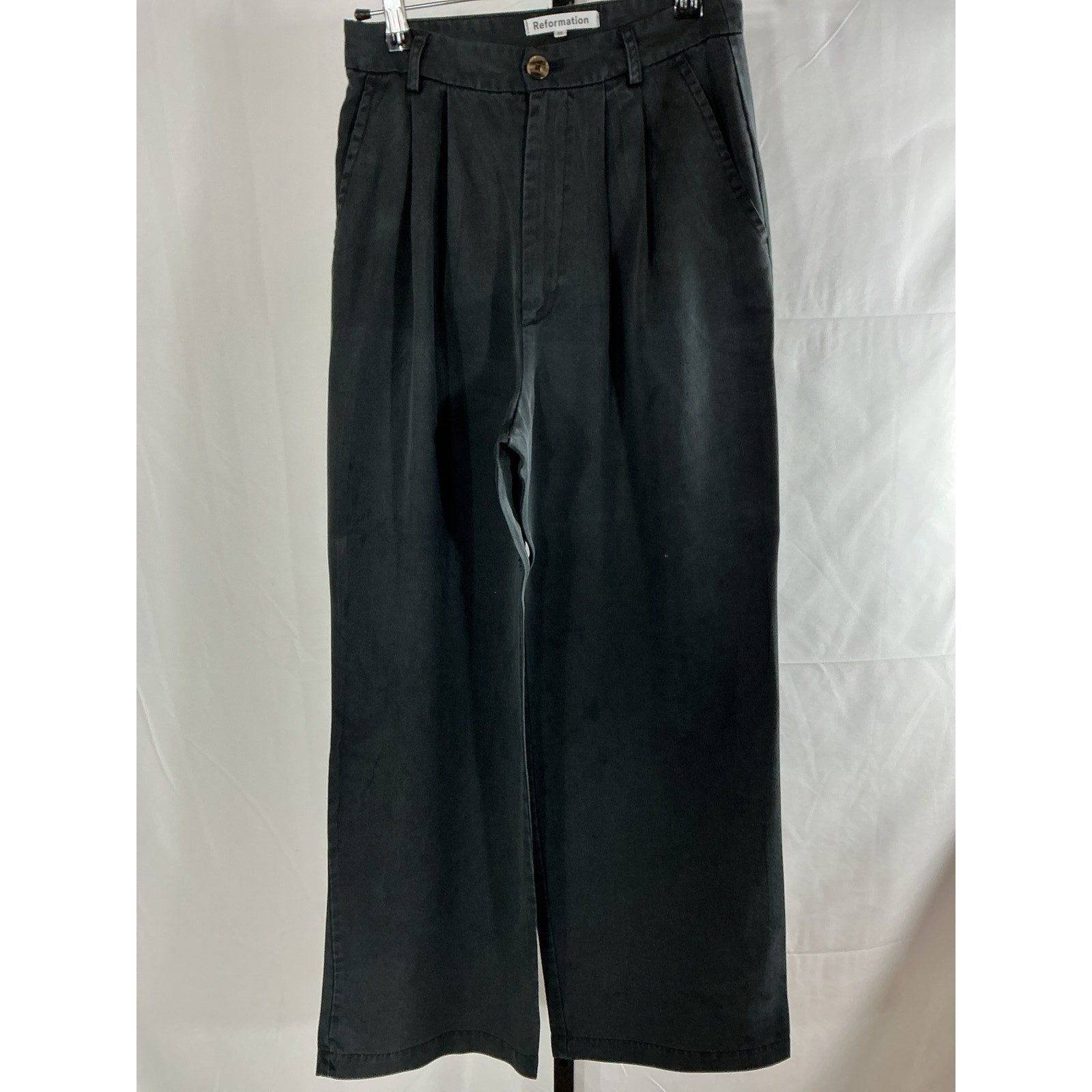 Reformation 'Petites' Black Tencel Lyocell Mason Pant Size 0P