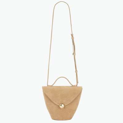 Flattered 'Evelina' Cream Suede Bag