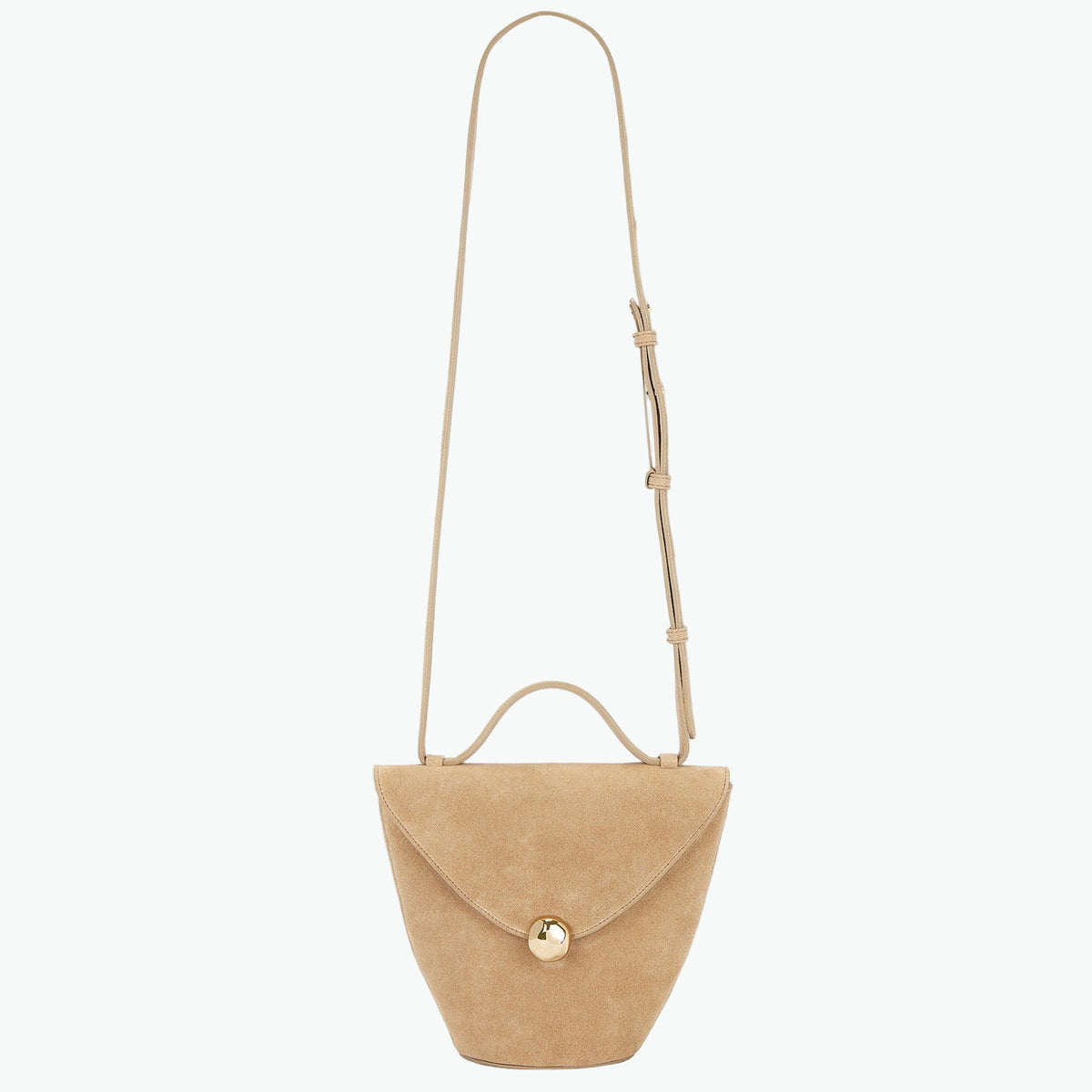 Flattered 'Evelina' Cream Suede Bag