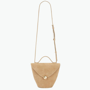Flattered 'Evelina' Cream Suede Bag