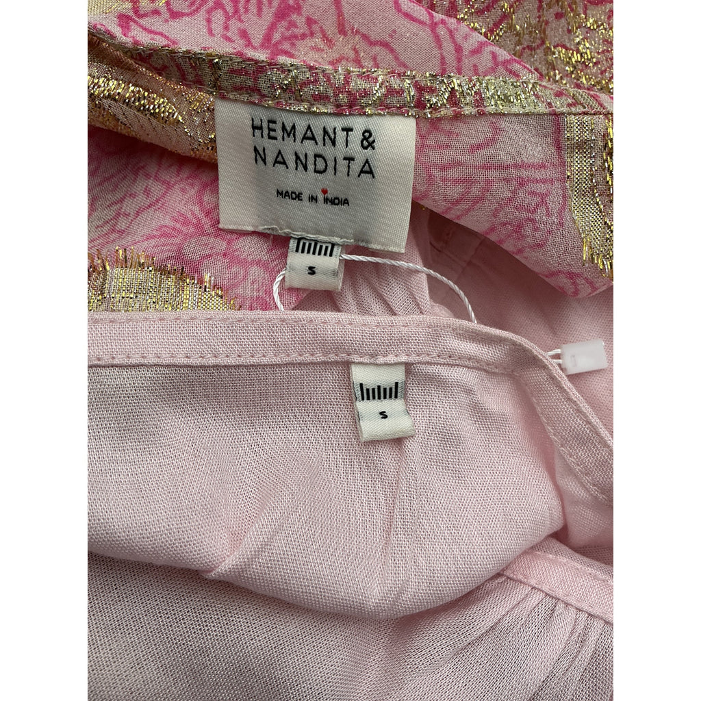 Hemant And Nandita 'Kaftan' Pink Viscose Dress Size S