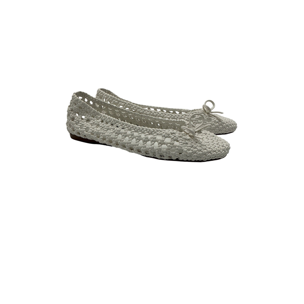 Raye 'Marjorie' White Leather Flat Size 7.5
