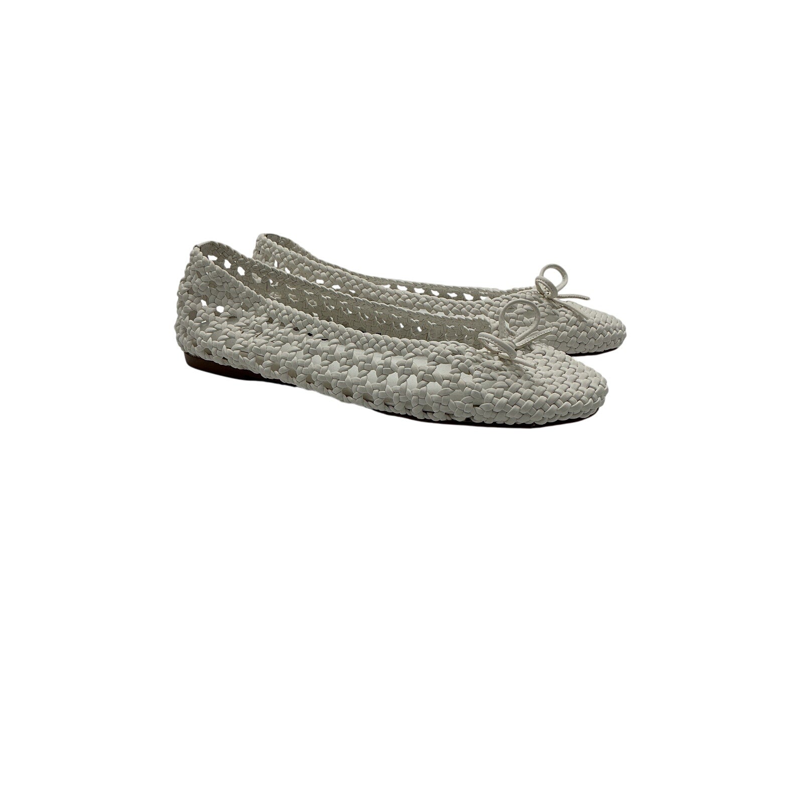 Raye 'Marjorie' White Leather Flat Size 7.5