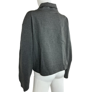 Staud Cropped Grey Binoche Top Shirt Size L