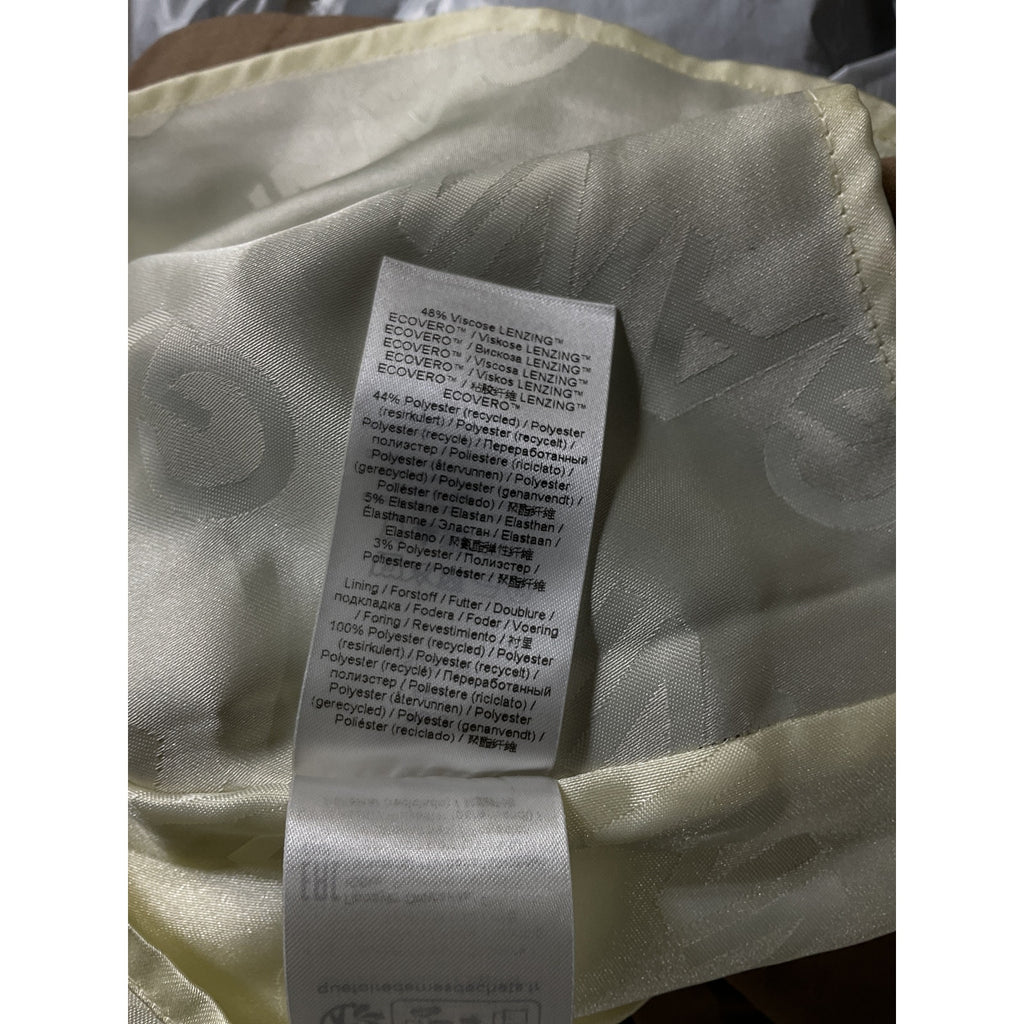 Ganni 'Drapey Melange' Brown Logo Mini Skirt Size 38