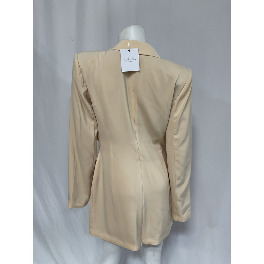 L'Academie 'Heron' White Satin Blazer Dress Size M - NWT