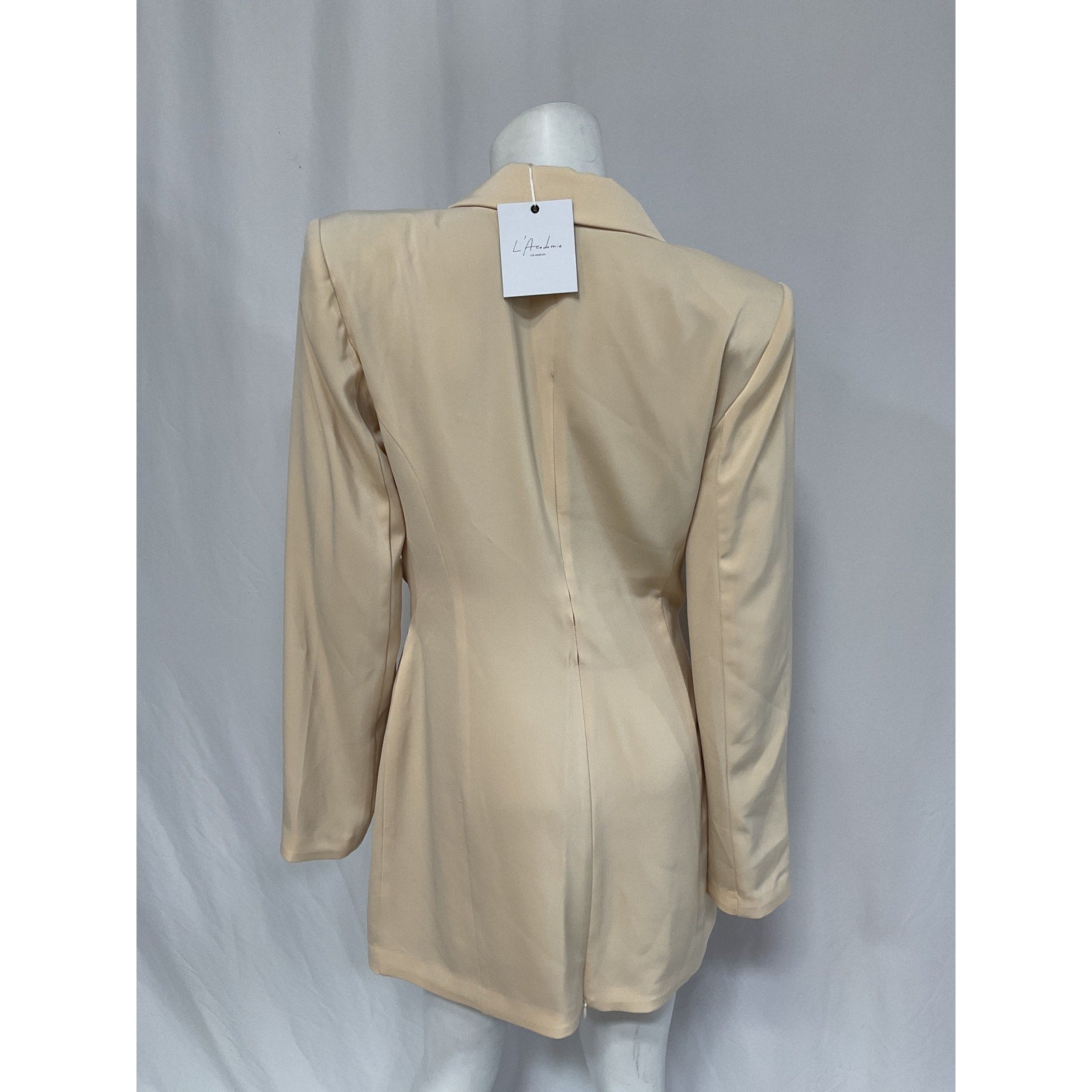 L'Academie 'Heron' White Satin Blazer Dress Size M - NWT