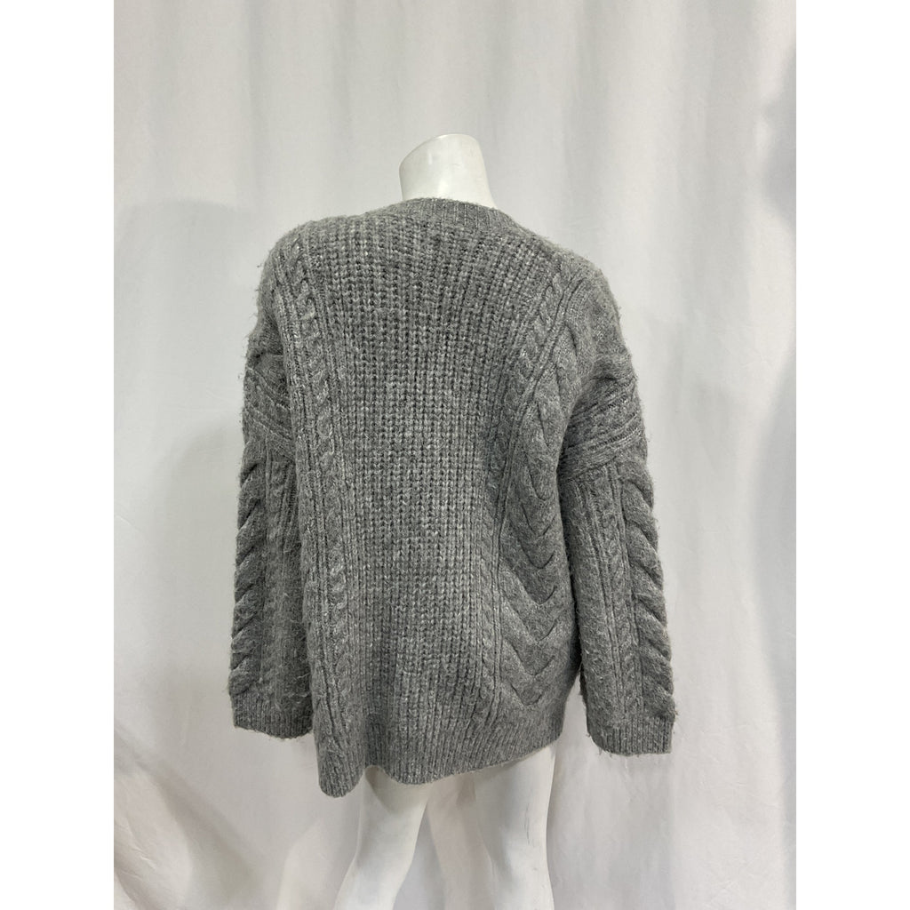 Helsa 'Serena' Grey Acrylic Cable Cardigan Size XS