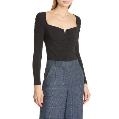 Veronica Beard 'Priyanka' Black Sweetheart Neck Knit Top Size XL