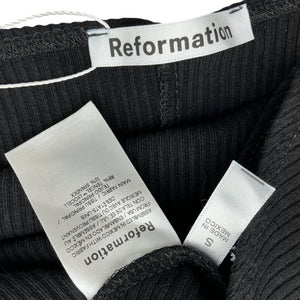 Reformation Ribbed Black Hilo Dress Size S
