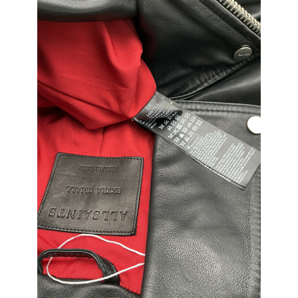 Allsaints 'Luna' Black Leather Biker Jacket Size XS