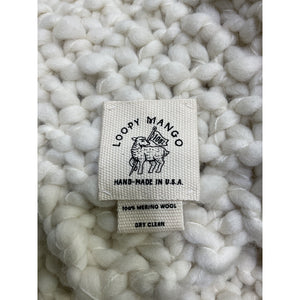 Loopy Mango 'Loop' White Merino Wool Scarf Size OS