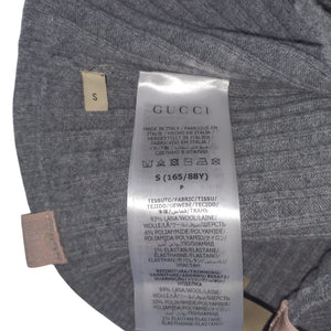 Gucci Ribbed Grey Logo Strap Crop Top Size S