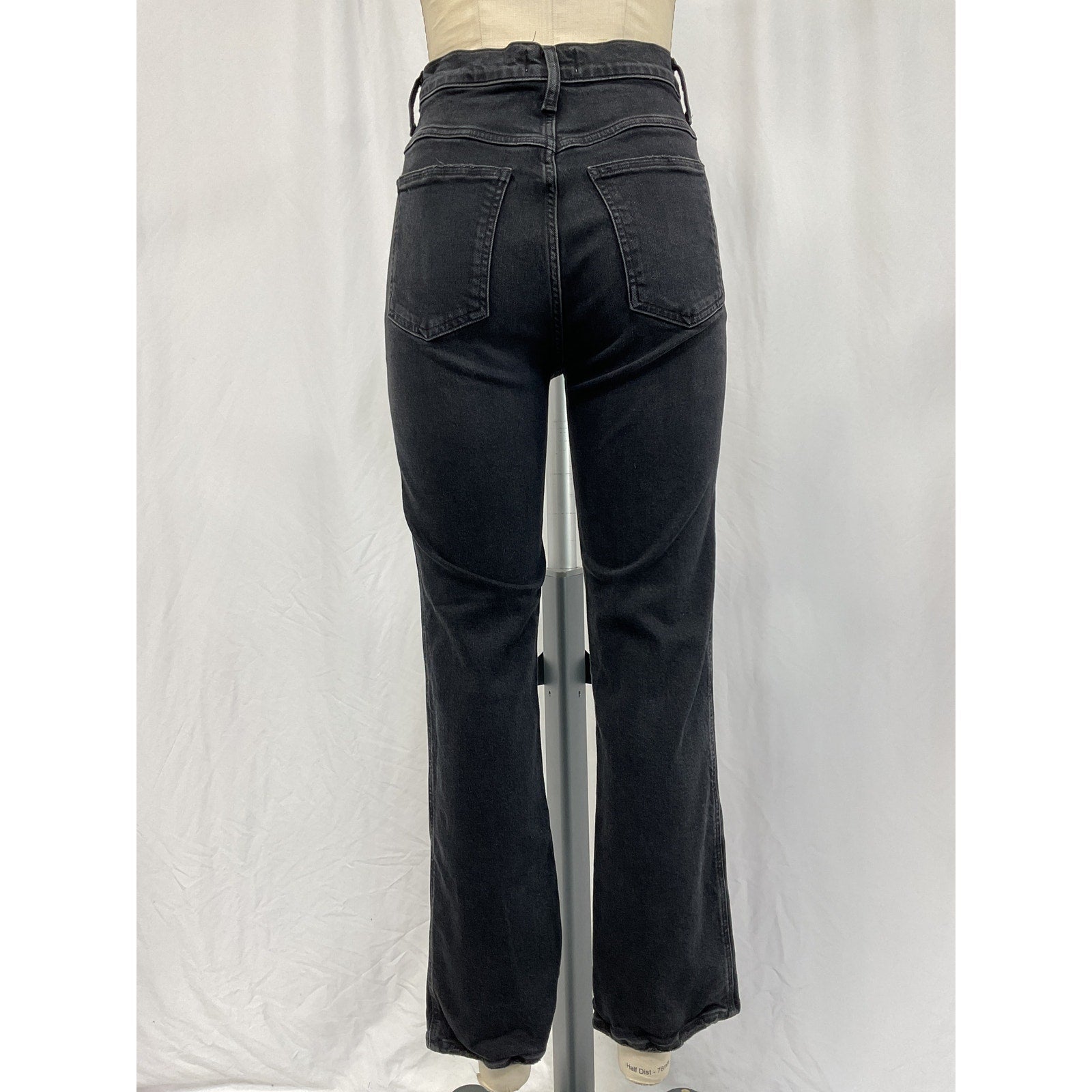 Agolde 'Pinch' Black Cotton Waist High Rise Kick Flare Jean Size 27