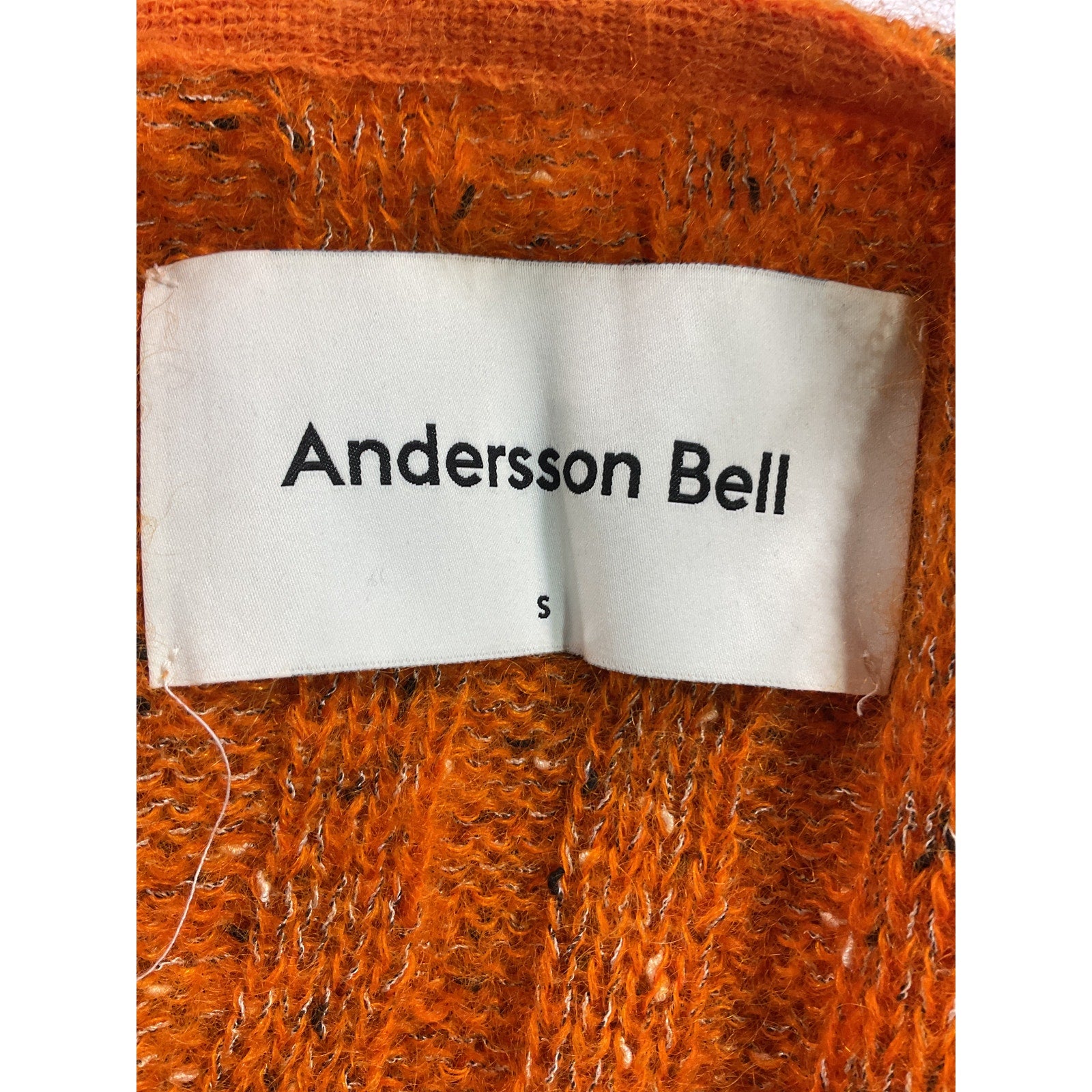 Andersson Bell 'Connelly' Orange Ribbed Mohair Lurex Blend Cardigan Size S