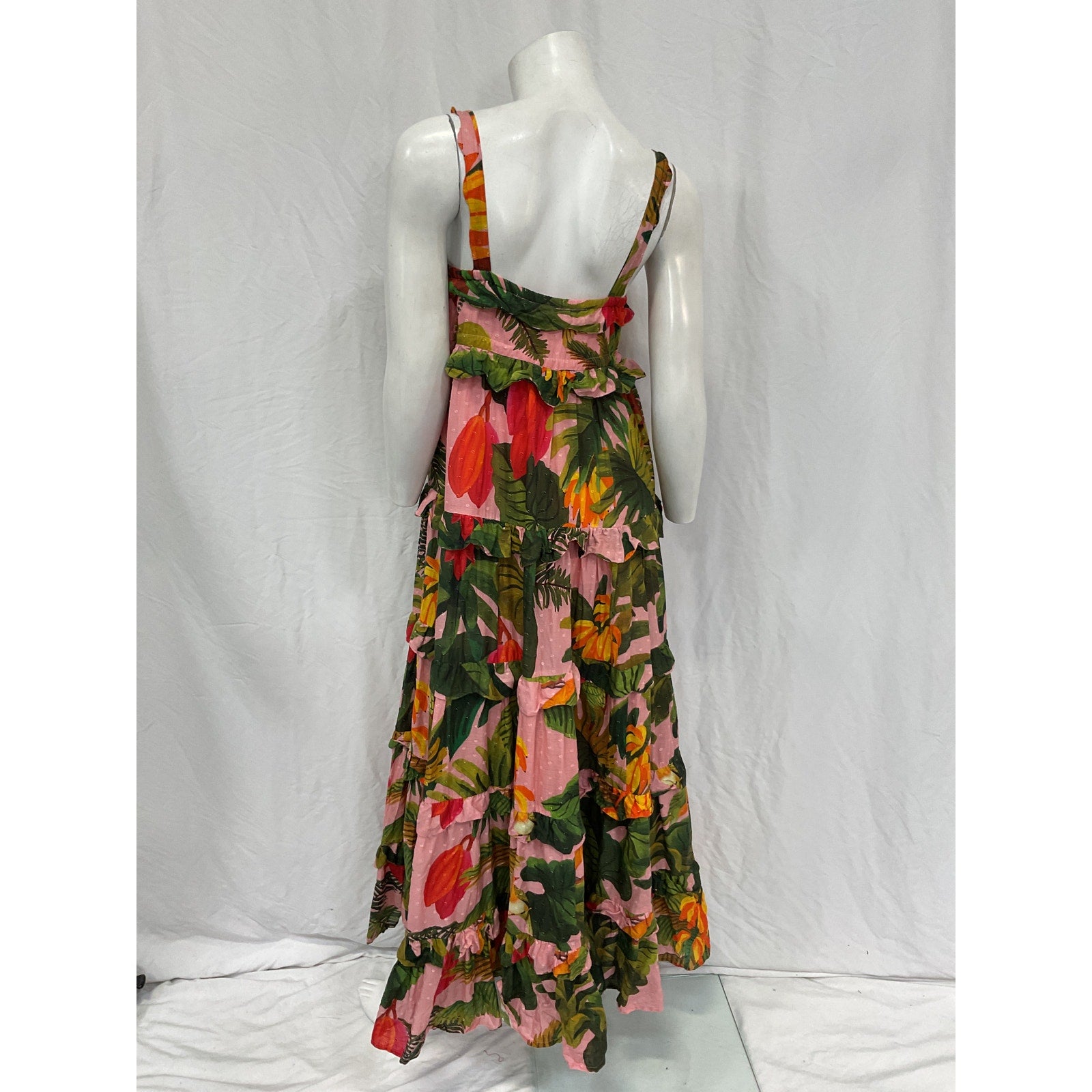 Farm Rio 'Cocoa' Pink Cotton Forest Maxi Dress Size S