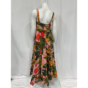Farm Rio 'Cocoa' Pink Cotton Forest Maxi Dress Size S