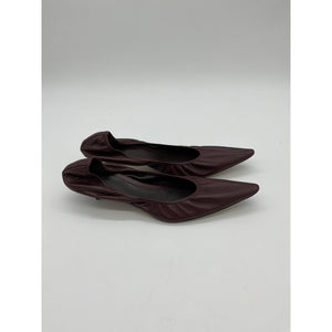 The Row 'Liisa' Brown Leather 35Mm Leather Kitten Heel Pumps Size 10.5