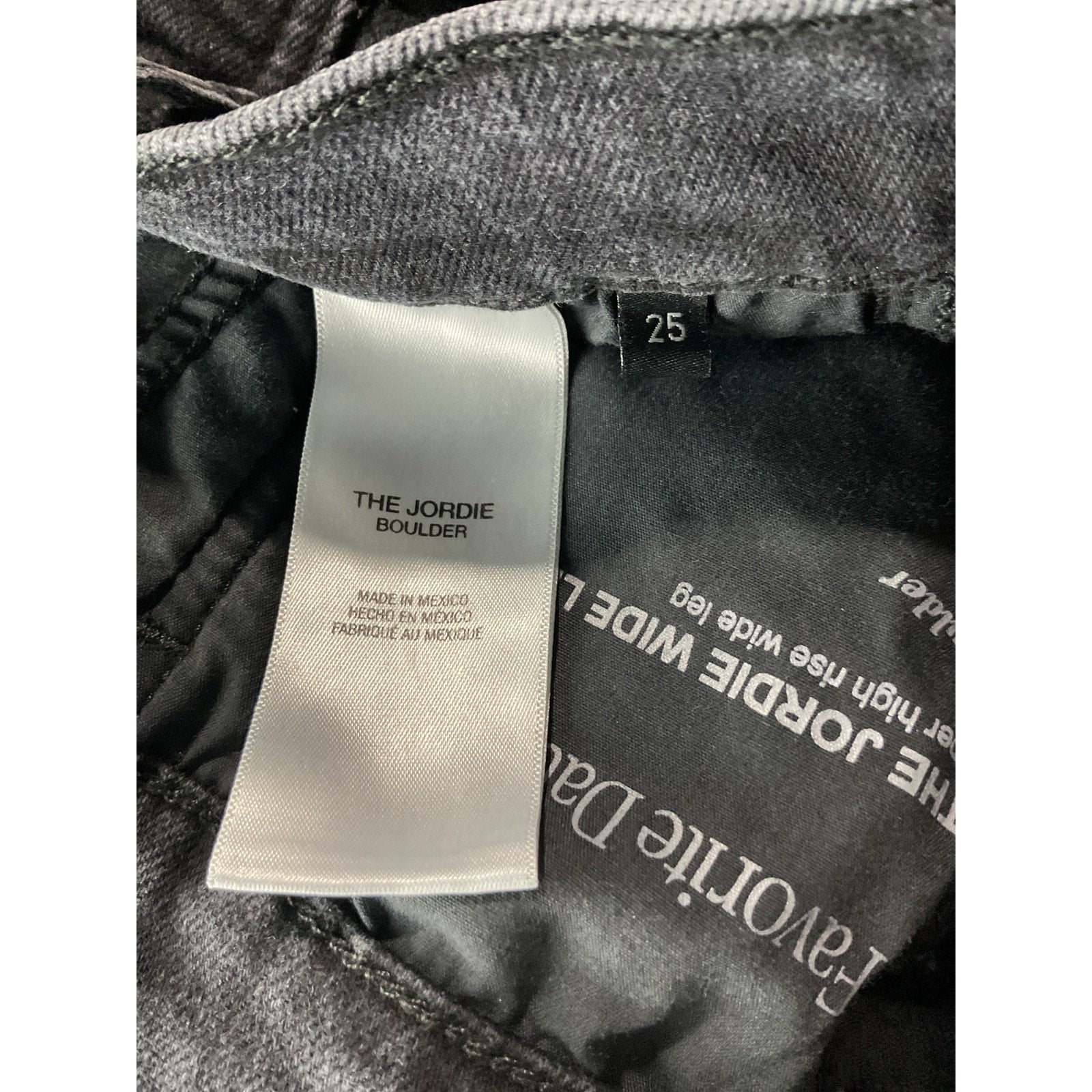 Favorite Daughter 'The Jordie' Black Cotton Super High Rise Wide Leg Denim Jean Size 25