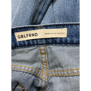 Grlfrnd 'Brooklyn' Blue Cotton High Rise Straight Denim Jean Size 24 - NWT